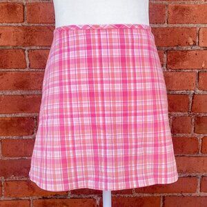pink plaid skort